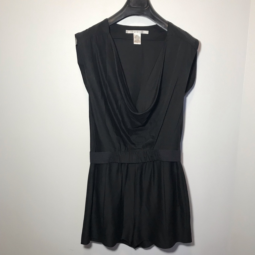 Diane Von Furstenberg Black Ballancia Silk Romper - Picture 7 of 11
